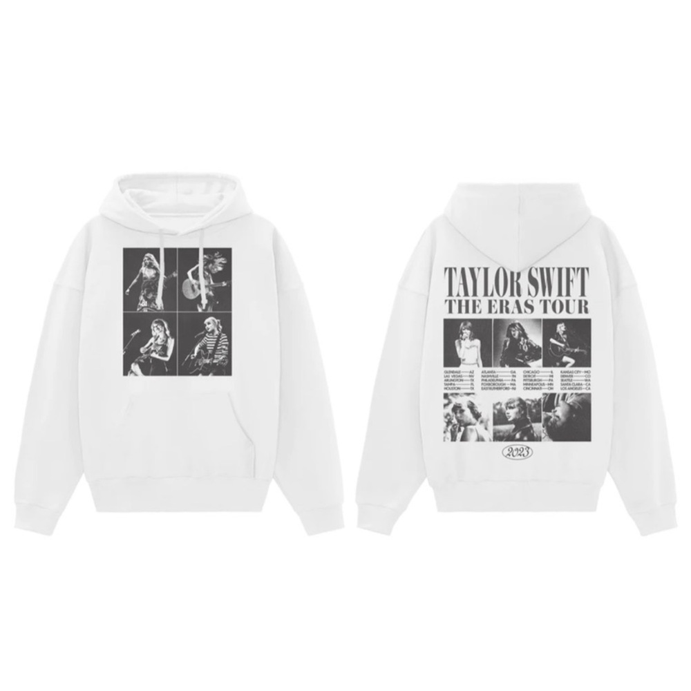 NWT 🖤 Taylor Swift Eras Tour White Collage Hoodie Large